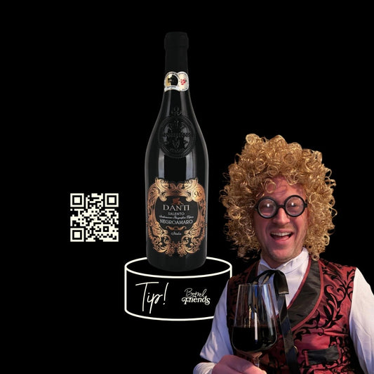 De Borrelier 6 flessen Danti Negroamaro